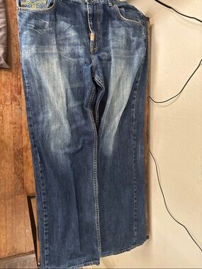 Lrg Men's Relaxed Blue Washed Denim Jeans